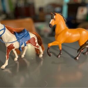 Kids Toy Horse Set with Blue Saddle